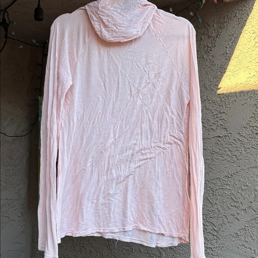 Pale Pink Lightweight Tissue Hooded Tee - S - Picture 4 of 10